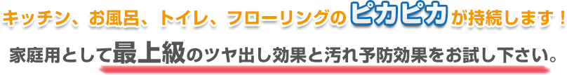 最大級のツヤ出し効果と汚れ防止効果をお試しください。